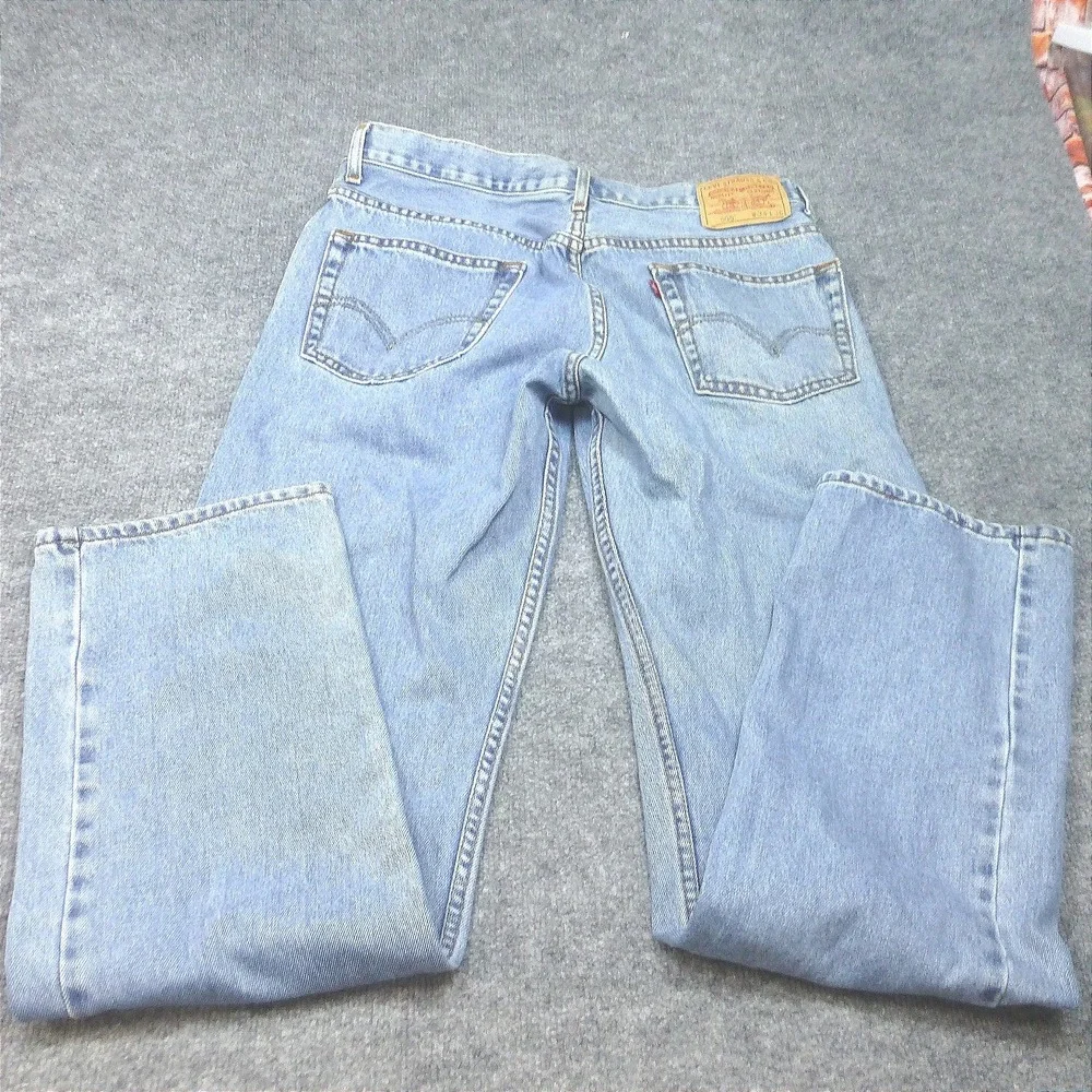 Y2K Levis 505 Regular Fit Jeans Mens 34x36 Light Wash Straight Leg Denim Cotton